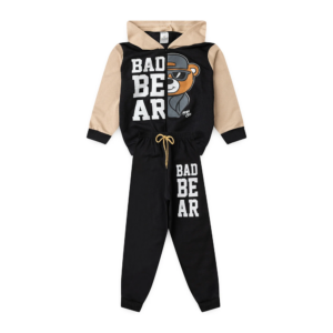 Conjunto Moletom Peluciado Infantil Masculino Bad Bear